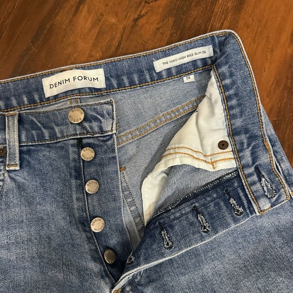 ARITZIA DENIM FORUM The Yoko High Rise Slim Jeans Picture This Bleu - Picture 4 of 14